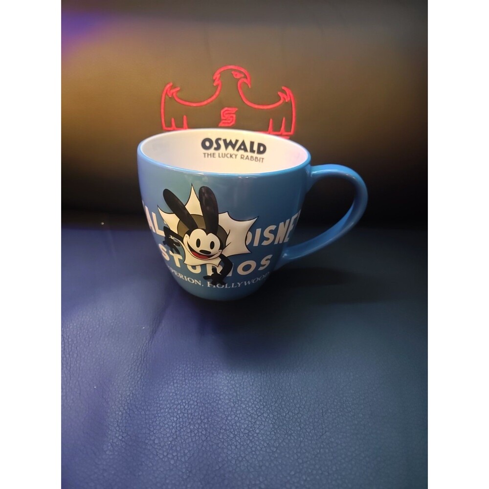 Walt Disney Studios Coffee Blue Mug Oswald The Lucky Rabbit 21oz Embossed